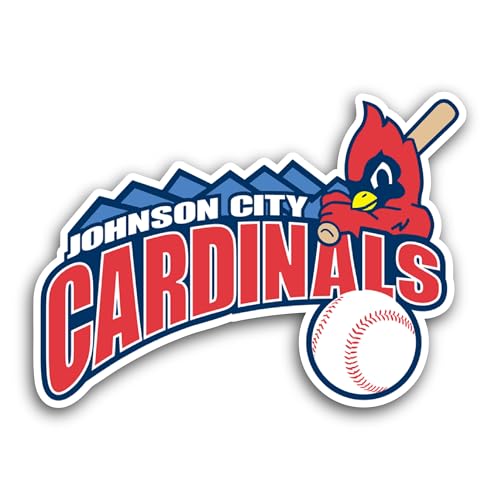 2 (Pieces) 3" and 5" J0hnson City Cardinals Sticker, Waterproof Vinyl Decals for Many Purpose Like C
