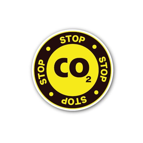 2 (Pieces) 3" and 5" Carbon Dioxide Sign Sticker, Waterproof Vinyl Decals for Many Purpose Like Cars