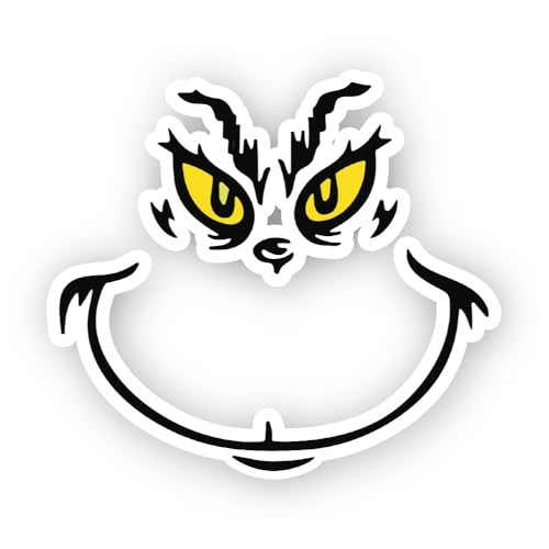 2 (Pieces) 3" and 5" Cartoon Face Illustration Sticker, Waterproof Vinyl Decals for Many Purpose Lik