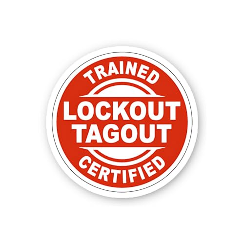 2 (Pieces) 3" and 5" Trained Lockout Tagout Certified Label Sticker, Waterproof Vinyl Decals for Man