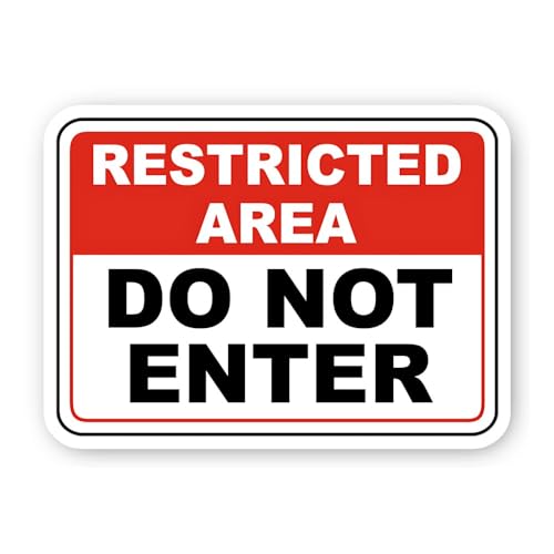 2 (Pieces) 3" and 5" Restricted Area Do Not Enter Sticker, Waterproof Vinyl Decals for Many Purpose