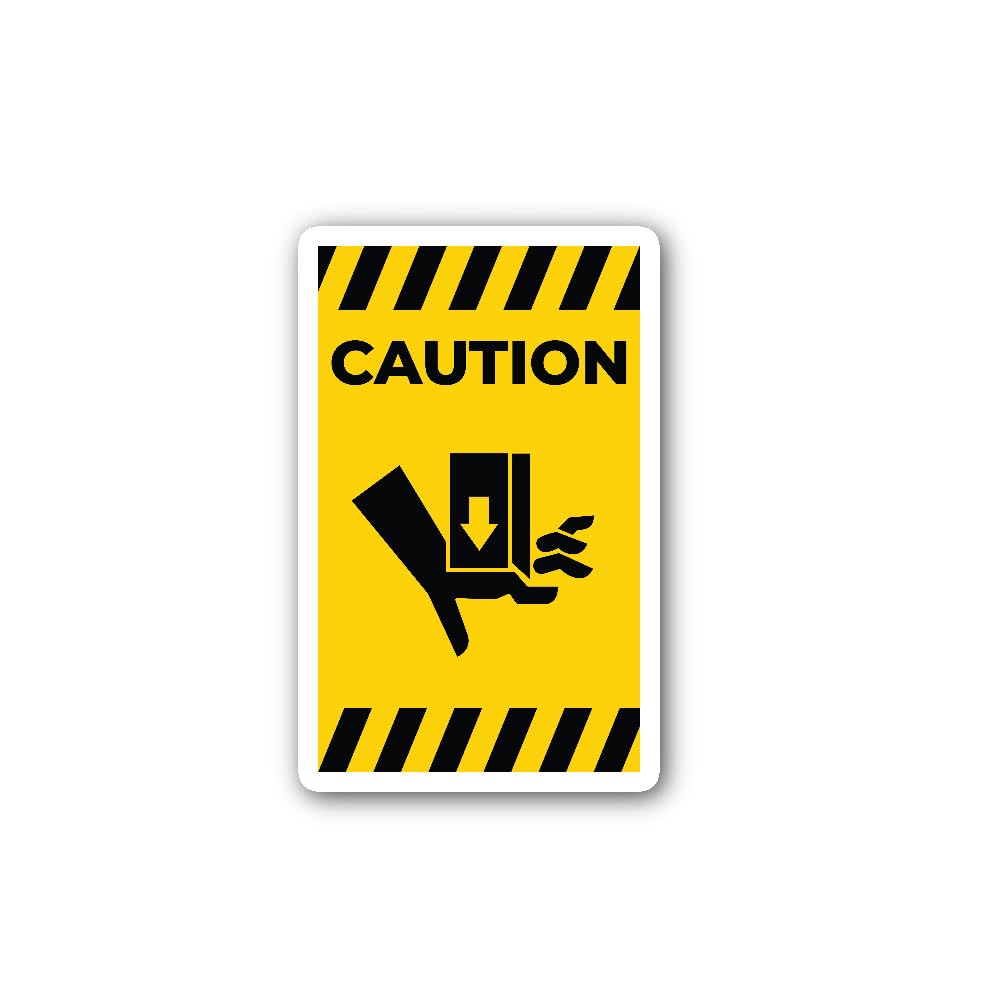 2 (Pieces) 3" and 5" Hand Crush Force from Above Symbol Sign Sticker, Waterproof Vinyl Decals for Ma