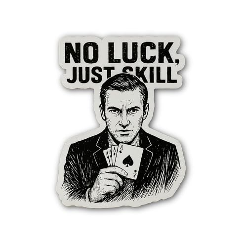 2 (Pieces) 3" and 5" All Skill, No Chance Sticker, Waterproof Vinyl Decals for Many Purpose Like Car