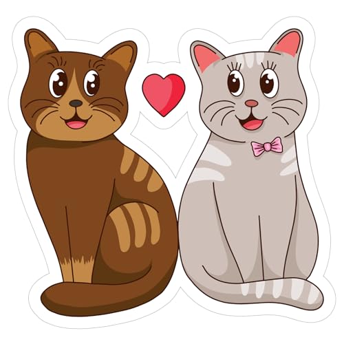 2 (Pieces) 3" and 5" Stickers n Decals Black CAT with World Icon - Motivational Sticker Vinyl Decal
