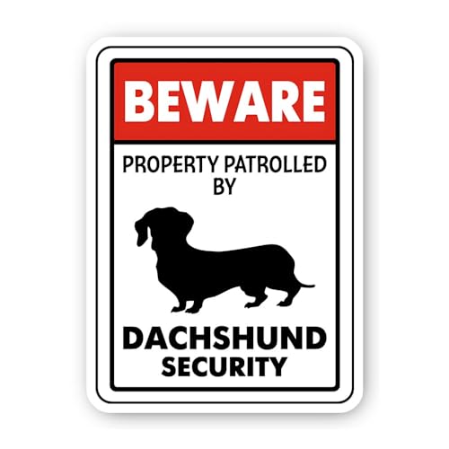 2 (Pieces) 3" and 5" Dachshund Security Sticker, Waterproof Vinyl Decals for Many Purpose Like Cars,
