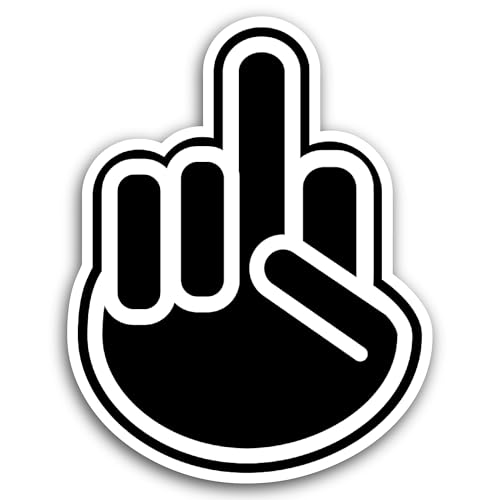 2 (Pieces) 3" and 5" Middle Finger Icon Sticker, Waterproof Vinyl Decals for Many Purpose Like Cars,