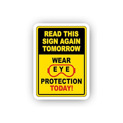 2 (Pieces) 3" and 5" Eye Protection Reminder Sticker, Waterproof Vinyl Decals for Many Purpose Like