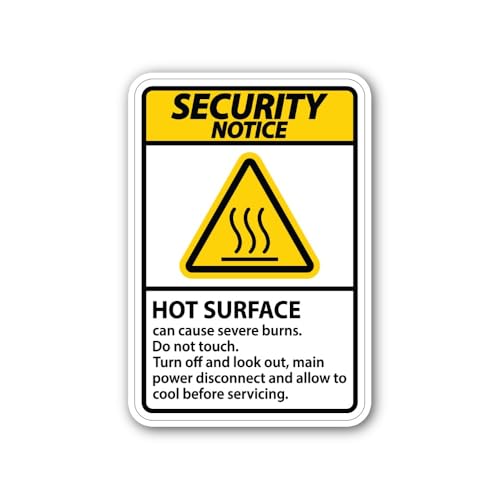 2 (Pieces) 3" and 5" Security Notice SSS HOT Surface Sticker, Waterproof Vinyl Decals for Many Purpo