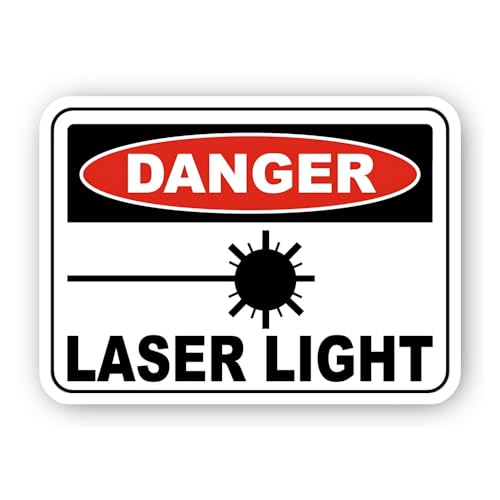 2 (Pieces) 3" and 5" Danger Laser Light Graphic Sticker, Waterproof Vinyl Decals for Many Purpose Li