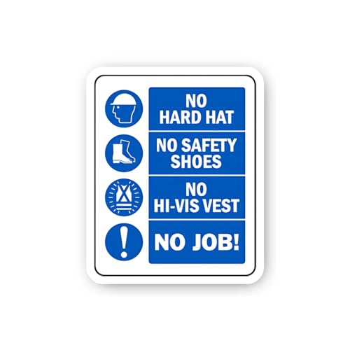 2 (Pieces) 3" and 5" No PPE No Job Warning Sticker, Waterproof Vinyl Decals for Many Purpose Like Ca