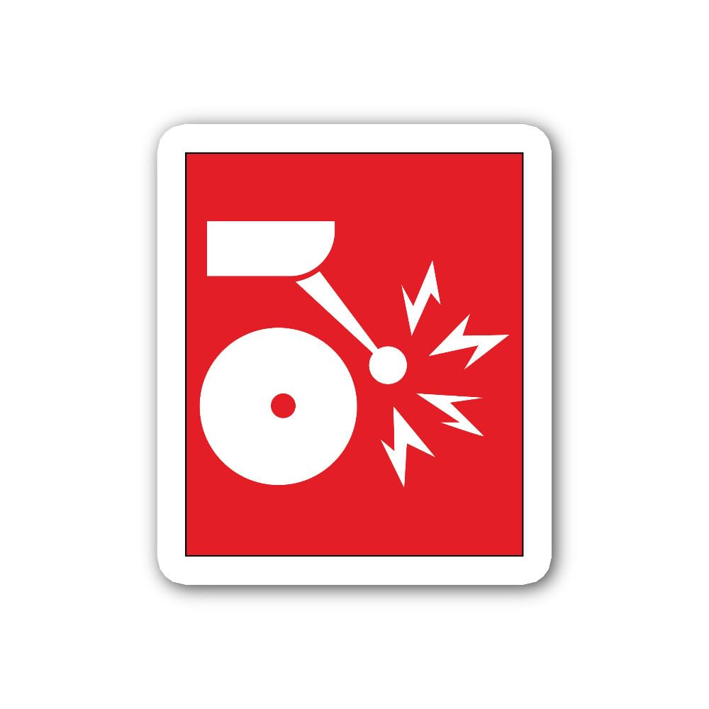 2 (Pieces) 3" and 5" Fire Alarm Safety Sign Sticker, Waterproof Vinyl Decals for Many Purpose Like C