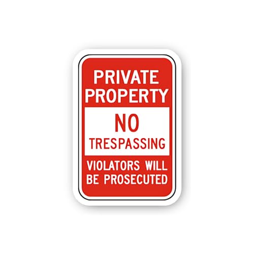 2 (Pieces) 3" and 5" Private Property No Trespassing Violators Will Be Prosecuted Vertical Sticker,