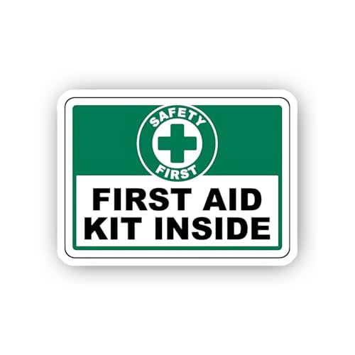 2 (Pieces) 3" and 5" First Aid Kit Inside Sign Sticker, Waterproof Vinyl Decals for Many Purpose Lik
