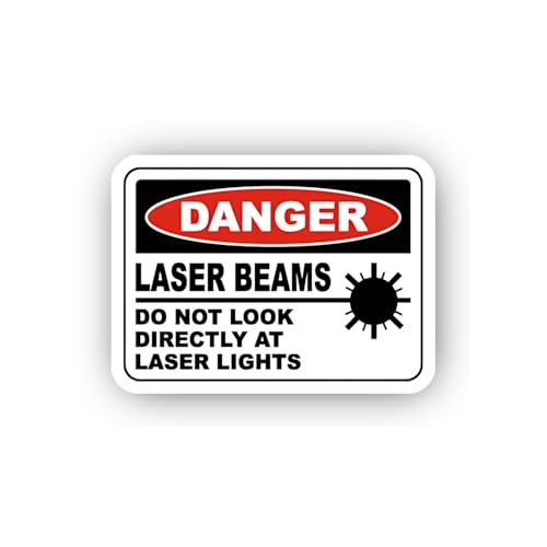 2 (Pieces) 3" and 5" Laser Light Direct View Danger Sticker, Waterproof Vinyl Decals for Many Purpos
