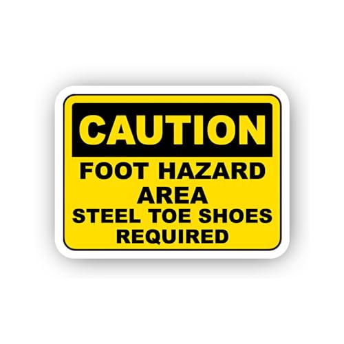 2 (Pieces) 3" and 5" Steel Toe Foot Hazard Alert Sticker, Waterproof Vinyl Decals for Many Purpose L
