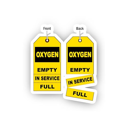 2 (Pieces) 3" and 5" Perforated Oxygen Status Tag Sticker, Waterproof Vinyl Decals for Many Purpose
