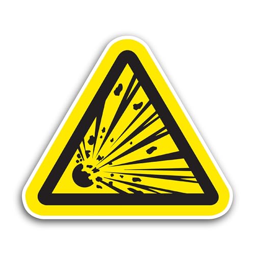 2 (Pieces) 3" and 5" Hazard Symbol Explosion Sticker, Waterproof Vinyl Decals for Many Purpose Like