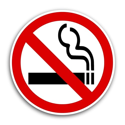 2 (Pieces) 3" and 5" no Smoking Sign Sticker, Waterproof Vinyl Decals for Many Purpose Like Cars, Tr