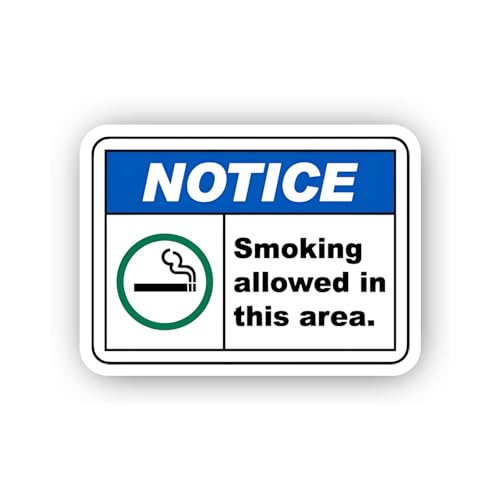 2 (Pieces) 3" and 5" Authorized Tobacco Use Notice Sticker, Waterproof Vinyl Decals for Many Purpose