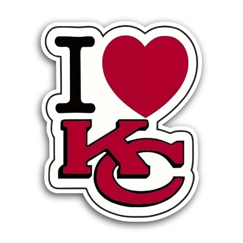 2 (Pieces) 3" and 5" I Love KC Sticker, Waterproof Vinyl Decals for Many Purpose Like Cars, Trucks,