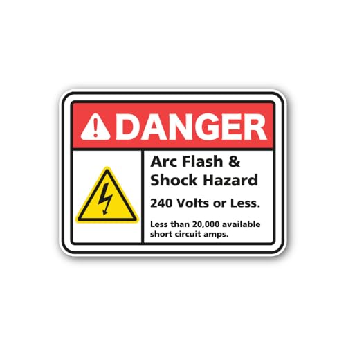 2 (Pieces) 3" and 5" Industrial Safety Sign - Arc Flash Sticker, Waterproof Vinyl Decals for Many Pu