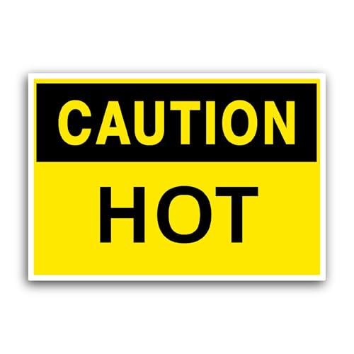 2 (Pieces) 3" and 5" Caution H0t Sticker, Waterproof Vinyl Decals for Many Purpose Like Cars, Trucks