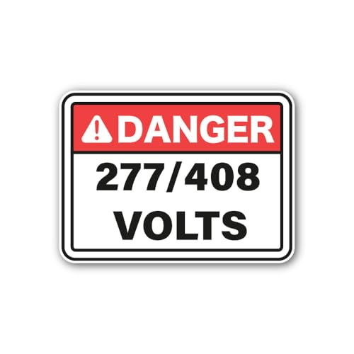 2 (Pieces) 3" and 5" Danger 277/408 Volts Sticker, Waterproof Vinyl Decals for Many Purpose Like Car