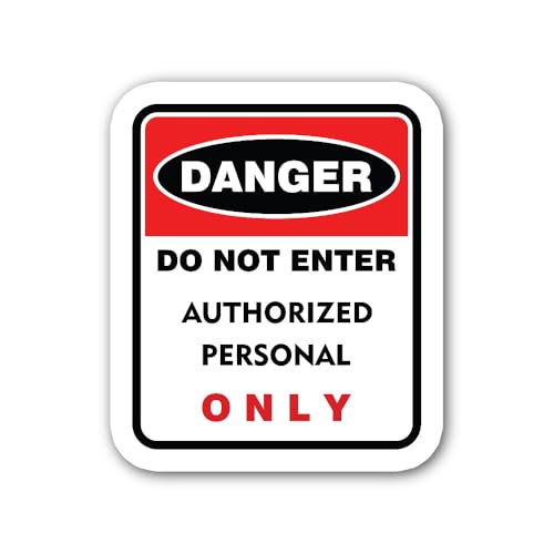 2 (Pieces) 3" and 5" Danger DO NOT Enter Sign Sticker, Waterproof Vinyl Decals for Many Purpose Like