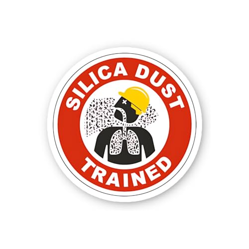 2 (Pieces) 3" and 5" Silica Dust Trained Respiratory Health Sticker, Waterproof Vinyl Decals for Man