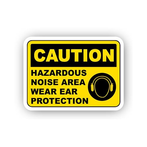 2 (Pieces) 3" and 5" Hazardous Noise Warning Notification Sticker, Waterproof Vinyl Decals for Many