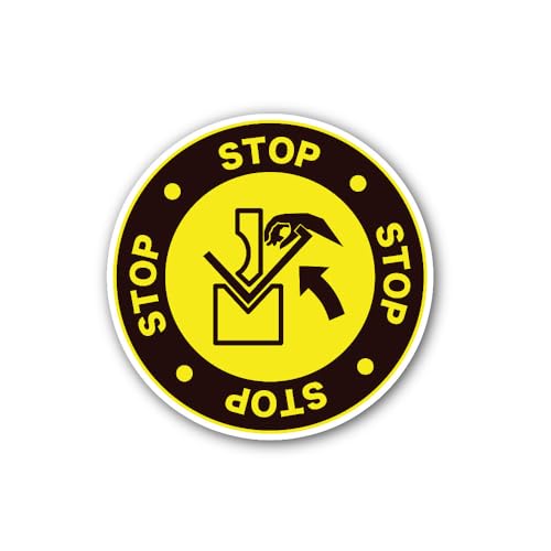 2 (Pieces) 3" and 5" warns Against Placing Hands Sign Sticker, Waterproof Vinyl Decals for Many Purp