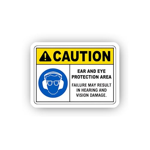 2 (Pieces) 3" and 5" Ear and Eye Damage Prevention Sticker, Waterproof Vinyl Decals for Many Purpose