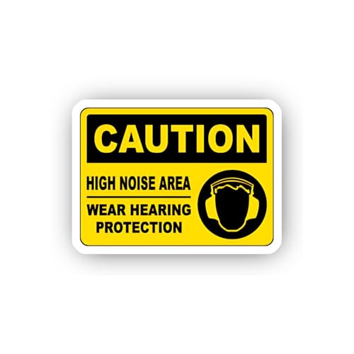 2 (Pieces) 3" and 5" Loud Environment Safety Notice Sticker, Waterproof Vinyl Decals for Many Purpos