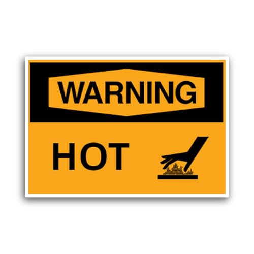 2 (Pieces) 3" and 5" Warning Hot Sticker, Waterproof Vinyl Decals for Many Purpose Like Cars, Trucks