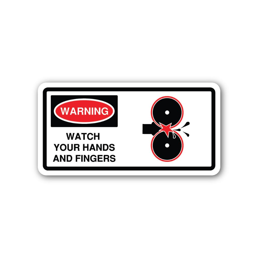 2 (Pieces) 3" and 5" Keep Hands Clear of Pinch Points Sticker, Waterproof Vinyl Decals for Many Purp