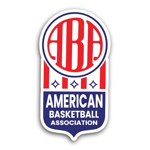 2 (Pieces) 3" and 5" American Basketball Ass0ciation Sticker, Waterproof Vinyl Decals for Many Purpo