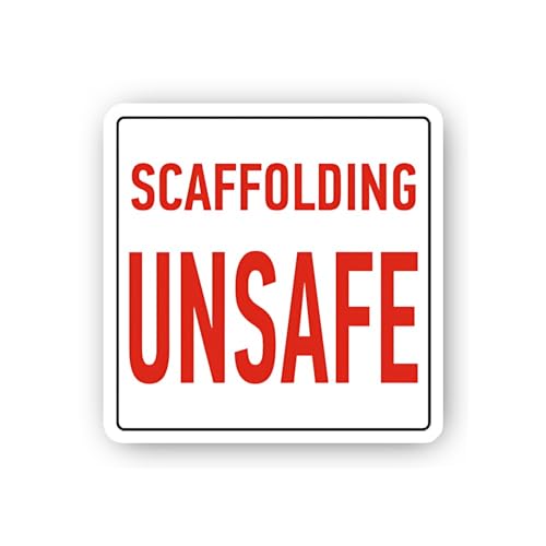 2 (Pieces) 3" and 5" Scaffolding Hazard Warning Label Sticker, Waterproof Vinyl Decals for Many Purp