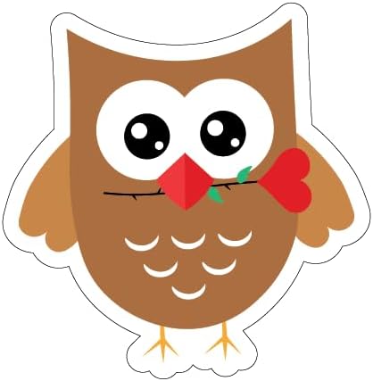 Inspirational Quote Cute Owl with Heart Rose Motivational Sticker Vinyl Decal Motivation Stickers- 5" Vinyl Sticker Waterproof