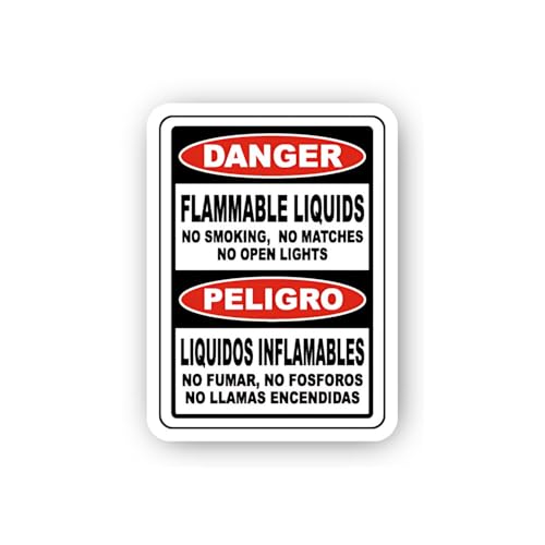 2 (Pieces) 3" and 5" Flammable Liquids Alert Sticker, Waterproof Vinyl Decals for Many Purpose Like
