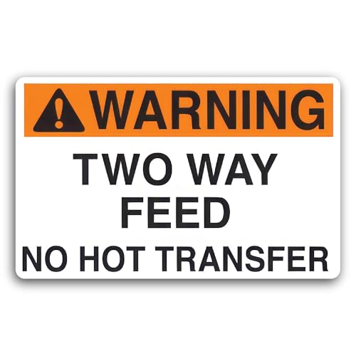 2 (Pieces) 3" and 5" Two Way Feed Warning Sign Sticker, Waterproof Vinyl Decals for Many Purpose Lik
