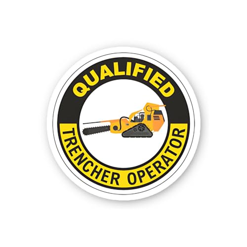 2 (Pieces) 3" and 5" Qualified Trencher Operator Decal Sticker, Waterproof Vinyl Decals for Many Pur