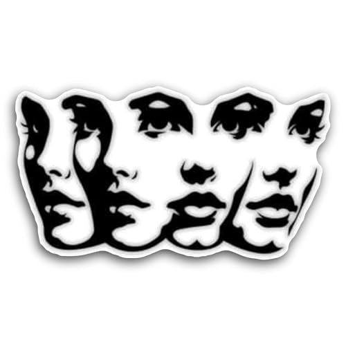 2 (Pieces) 3" and 5" Black and White Faces Sticker, Waterproof Vinyl Decals for Many Purpose Like Ca