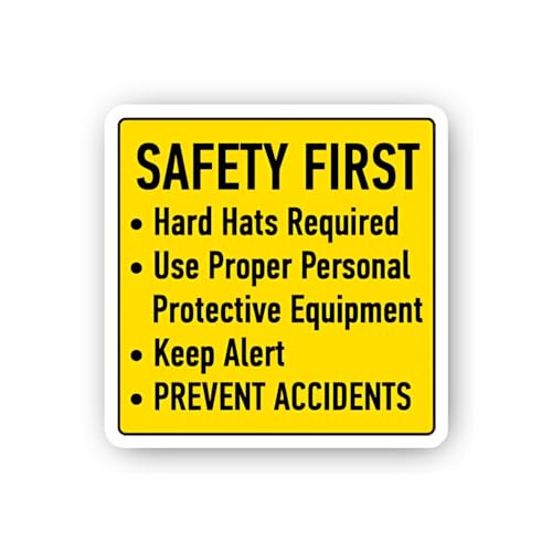 2 (Pieces) 3" and 5" Workplace Safety Awareness Guidelines Sticker, Waterproof Vinyl Decals for Many