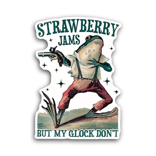 2 (Pieces) 3" and 5" Strawberry Jams Text Sticker, Waterproof Vinyl Decals for Many Purpose Like Car