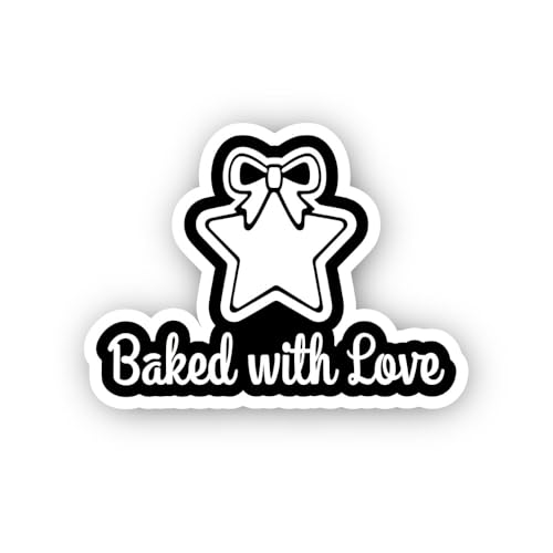 2 (Pieces) 3" and 5" Ice-Cream & Made with Love Text Sticker, Waterproof Vinyl Decals for Many Purpo
