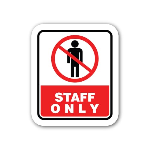 2 (Pieces) 3" and 5" Staff ONLY Sticker, Waterproof Vinyl Decals for Many Purpose Like Cars, Trucks,