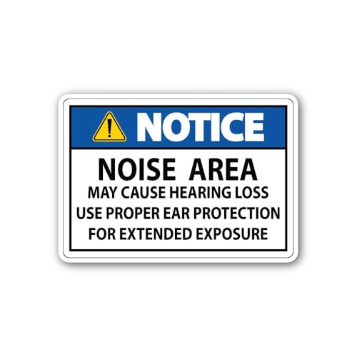 2 (Pieces) 3" and 5" High Noise Level Notice Sticker, Waterproof Vinyl Decals for Many Purpose Like
