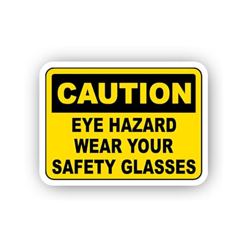 2 (Pieces) 3" and 5" Yellow High Alert Vision Hazard Sticker, Waterproof Vinyl Decals for Many Purpo