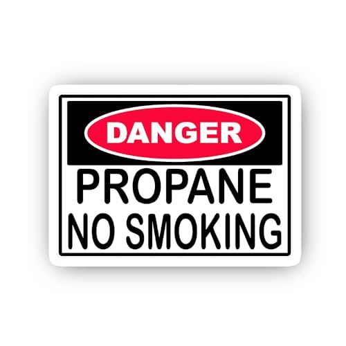2 (Pieces) 2" and 3" Danger Sign for Flammable Gas Sticker, Waterproof Vinyl Decals for Many Purpose