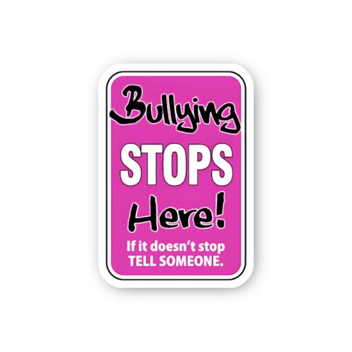 2 (Pieces) 3" and 5" Bullying Stops Here Sticker, Waterproof Vinyl Decals for Many Purpose Like Cars